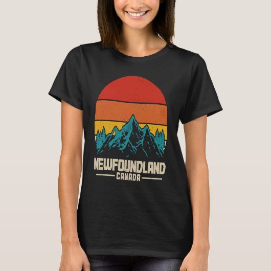 Newfoundland Canada Vintage Mountains Hiking Natur T-Shirt (Vorderseite)