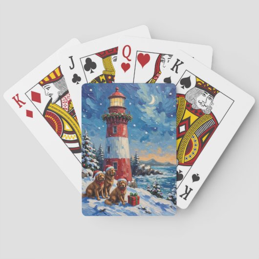Newfoundland Christmas Lighthouse Holiday Spielkarten (Rückseite)