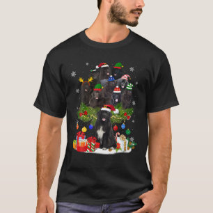 Newfoundland Christmas Tree Lights Funny Dog Xmas T-Shirt