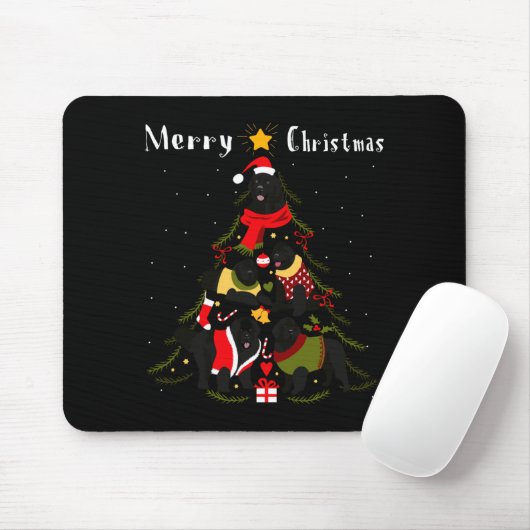Newfoundland Christmas Tree Xmas Dog Lover Mousepad (Mit Mouse)