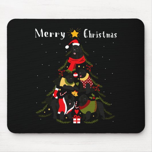 Newfoundland Christmas Tree Xmas Dog Lover  Mousepad (Vorne)