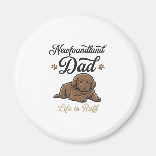 Newfoundland Dad Leben Ist Hart Vintage Hund Shirt Magnet