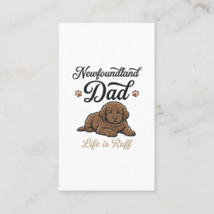 Newfoundland Dad Leben ist hart Vintage Hund Shirt Visitenkarte
