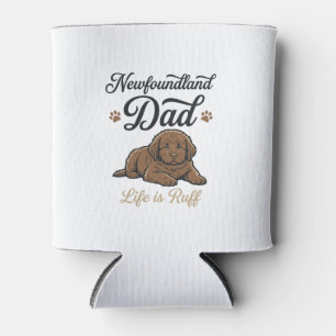 Newfoundland Dad Leben ist rau Vintage Hund Shirt Dosenkühler