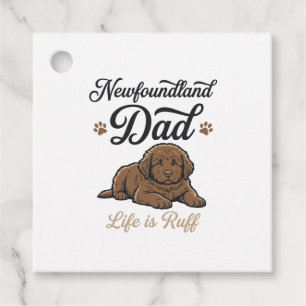 Newfoundland Dad Leben ist rau Vintage Hund Shirt Geschenkanhänger