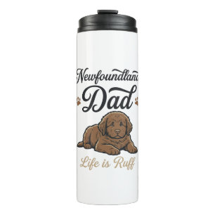 Newfoundland Dad Leben ist rau Vintage Hund Shirt Thermosbecher