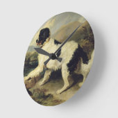 Newfoundland Dog Called Lion, 1824 (oil on canvas) Runde Wanduhr (Winkel)