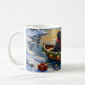 Newfoundland Dog Christmas Boat Holiday Kaffeetasse (Links)