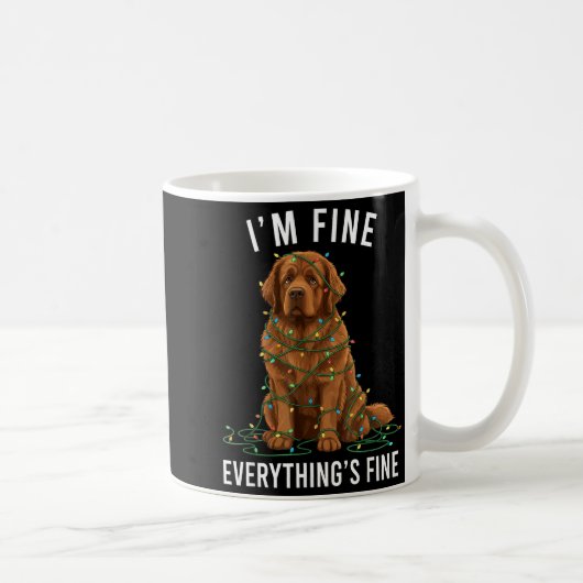Newfoundland Dog Christmas I'm Fine Everything Is Kaffeetasse (Rechts)