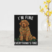 Newfoundland Dog Christmas I'm Fine Everything Is Karte (Gelbe Blume)