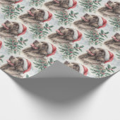 Newfoundland Dog Christmas Wrapping Paper Geschenkpapier (Ecke)