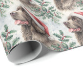 Newfoundland Dog Christmas Wrapping Paper Geschenkpapier (Rolleneckpunkt)