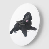 Newfoundland Dog Puppy Wall Clock Große Wanduhr (Winkel)