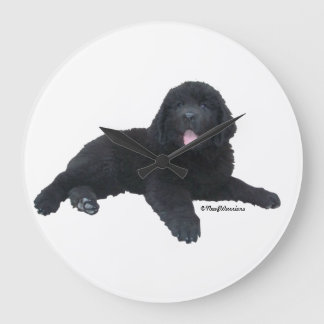 Newfoundland Dog Puppy Wall Clock Große Wanduhr