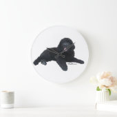 Newfoundland Dog Puppy Wall Clock Große Wanduhr (Zuhause)