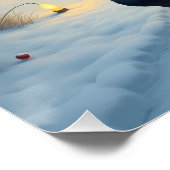 Newfoundland Dog Snowy Sleigh Ride Christmas Poster (Ecke)