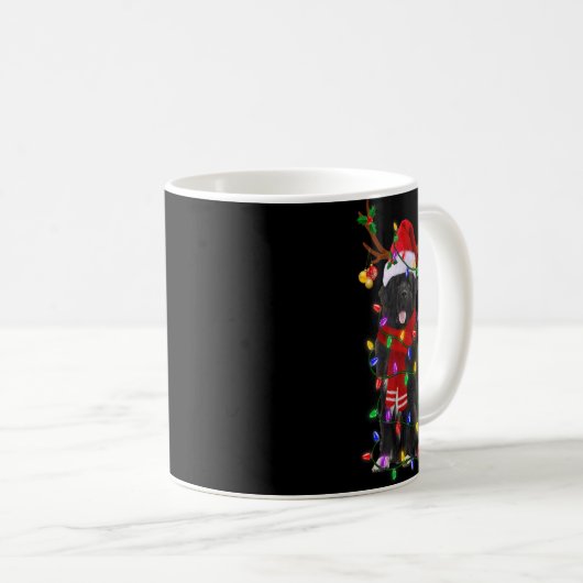 Newfoundland Dog Tree Christmas Lights Xmas Pajama Kaffeetasse (VorderseiteRechts)