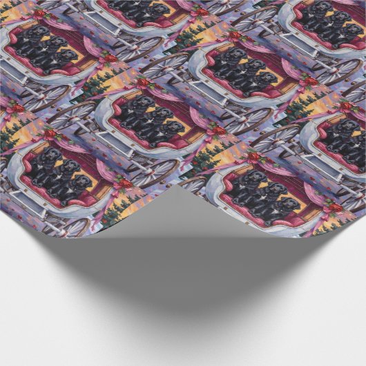 Newfoundland Dog Valentine's Day  Geschenkpapier (Ecke)