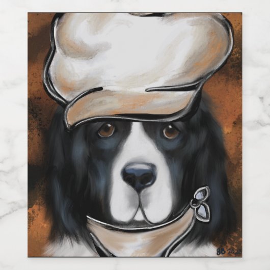 Newfoundland Dog Weinetikett (Einzelnes Label)