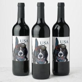 NEWFOUNDLAND DOG  WEINETIKETT