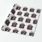 Newfoundland Dog with Santa Hat Geschenkpapier (Ungerollt)