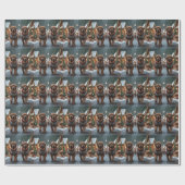 Newfoundland Dogs Christmas Snow Holiday Geschenkpapier (Flach)