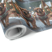 Newfoundland Dogs Christmas Snow Holiday Geschenkpapier (Rolleneckpunkt)