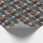 Newfoundland Dogs Christmas Snow Holiday Geschenkpapier (Ecke)