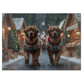Newfoundland Dogs Christmas Snow Holiday Schneidebrett (Vorderseite)