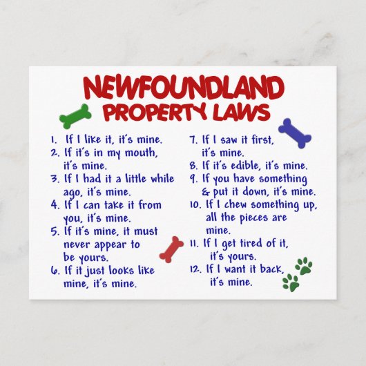 NEWFOUNDLAND-Eigentumsrecht 2 Postkarte (Vorderseite)