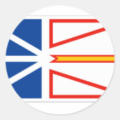 NEWFOUNDLAND FLAG RUNDER AUFKLEBER (Vorderseite)