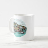 NEWFOUNDLAND HARBOR ILLUSTRATION IN DER FISCHEREIS KAFFEETASSE (Vorderseite Links)