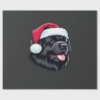 Newfoundland in a Santa Hat Classic T-Shirt Geschenkpapier