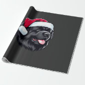 Newfoundland in a Santa Hat Classic T-Shirt Geschenkpapier (Ungerollt)