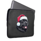 Newfoundland in a Santa Hat Classic T-Shirt Laptopschutzhülle (Vorne Rechts)