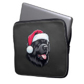 Newfoundland in a Santa Hat Classic T-Shirt Laptopschutzhülle (Vorderseite Links)