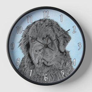 Newfoundland-Malerei - Süße originelle Hundekunst Uhr