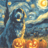 Newfoundland Newfie Cute Dog Halloween Jack O Lant Aufkleber (Vorderseite)