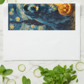 Newfoundland Newfie Cute Dog Halloween Jack O Lant Geschirrtuch (Gefaltet)