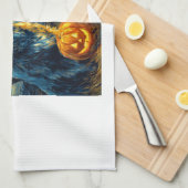 Newfoundland Newfie Cute Dog Halloween Jack O Lant Geschirrtuch (Viertel Falte)