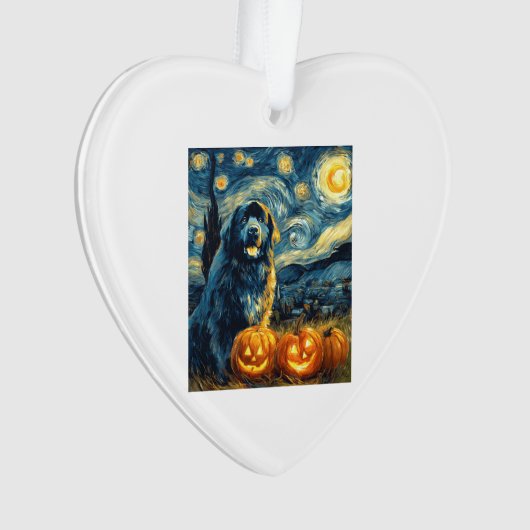 Newfoundland Newfie Cute Dog Halloween Jack O Lant Ornament (Vorderseite)