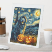 Newfoundland Newfie Cute Dog Halloween Jack O Lant Sockelschild (In Situ)