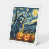 Newfoundland Newfie Cute Dog Halloween Jack O Lant Sockelschild (Vorderseite)