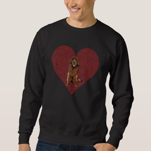 Newfoundland Valentines Day Dog Love Fingerprint Sweatshirt (Vorderseite)