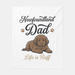Newfoundland-Vatertag Leben ist hart Retro-Hunde-S Fleecedecke