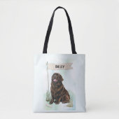 Newfoundland Watercolor Personalized Dog Tasche (Vorderseite)