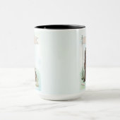 Newfoundland Watercolor Personalized Dog Tasse (Zentrum)