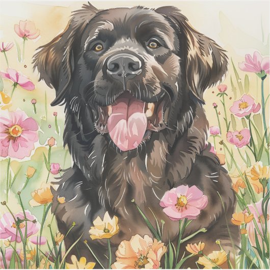 Newfoundland Watercolor Sticker (Vorderseite)