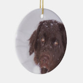 Newfy Mädchen-Weihnachten Keramikornament (Rechts)