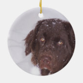 Newfy Mädchen-Weihnachten Keramikornament (Hinten)